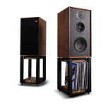 Wharfedale Linton Heritage Kolonėlių komplektas  2.5 cm aukštų 13.5 vidutinių ir 20 cm žemų dažnių Kevlar® garsiakalbiai + stovas