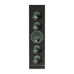 Monitor Audio W3L, juoda į sieną montuojama kolonėlė su RDT III garsiakalbiais, vaizdas iš priekio.