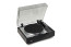 Thorens TD 1600 su TP 160 tonarmu, juodas High-End patefonas su atidarytu dulkių dangčiu