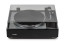 Thorens TD 1600 juodas patefonas su uždarytu akriliniu dulkių dangčiu