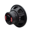 DD Audio 312e-D2, 300 mm automobilinis žemų dažnių garsiakalbis, galinis ir šoninis vaizdas su magnetine sistema, DD Audio 300 serijos žymėjimu ir jungiamaisiais gnybtais.