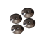 TAGA Harmony TSK-01, blizgios juodos „Gun Metal“ spalvos aliumininiai padukai su centrine įduba spygliui, 4 vnt.