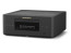 Marantz MCR 60n DAB, juodos spalvos Hi-Fi sistema su integruotu CD grotuvu, vaizdas iš priekio, dešiniojo šono ir viršaus.