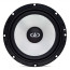DD Audio D-C6.5b-S3, 165 mm automobilinis garsiakalbis su balta stiklo kompozito membrana, juodu apvadu ir DD Audio logotipu, vaizdas iš priekio.