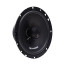 DD Audio E-X6.5b, 165 mm koaksialinis automobilinis garsiakalbis, juoda ilgo pluošto membrana, centrinis aukštadažnis su apsauginėmis grotelėmis ir DD Audio logotipu.