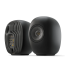 KEF LS LUXE belaidės Hi-Fi lentyninės garso kolonėlės, Eclipse Black – vaizdas kampu iš priekio ir galo