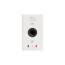 Monitor Audio Radius 3 4G, balta lentyninė garso kolonėlė, galinė pusė su fazoinverterio anga ir garsiakalbio prijungimo jungtimis.