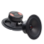DD Audio VO-M208-S4, 200 mm automobilinių vidutinių dažnių garsiakalbių pora, priekinis ir galinis vaizdas su juodomis membranomis, DD Audio logotipais ir magnetinėmis sistemomis.