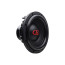 DD Audio VO-WN710-D2 250 mm žemųjų vidutinių dažnių garsiakalbis su juoda membrana ir raudonu DD logotipu, vaizdas iš priekio ir šono.