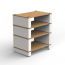 Blok STAX 2G 4 SHELF Natural Ash / Satin White stovas garso aparatūrai kampu