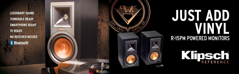 The Most Versatile Speakers On The Planet View larger View larger The Most Versatile Speakers On The Planet With an integrated phono pre-amp, Bluetooth wireless technology, digital optical, analog RCA and USB inputs, your R-15PM is the best performing, most versatile monitor on the planet. High Efficiency Amplification Forget the expense, clutter and hassle of an external A/V receiver. The R-15PM monitors incorporate individual ultra-low noise amplifiers custom designed to maximize system performance and eliminate the need for external amplification. Full Featured IR Remote Allows easy access to system features such as dedicated source selection, track controls, and play/pause. System Expandability Seamlessly add a subwoofer to enhance low frequencies even further.
